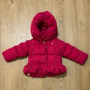 Ralph Lauren Girls Down Hooded Puffer Coat Size 2T